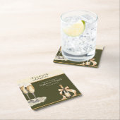 It's a Double Celebration Green Champagne Birthday Kartonnen Onderzetters (Insitu)