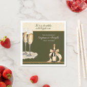 It's a Double Celebration Green Champagne Birthday Servet (Insitu)