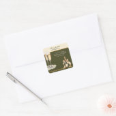 It's a Double Celebration Green Champagne Birthday Vierkante Sticker (Envelop)