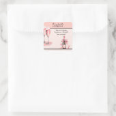 It's a Double Celebration Pink Champagne Birthday Vierkante Sticker (Tas)