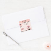 It's a Double Celebration Pink Champagne Birthday Vierkante Sticker (Envelop)