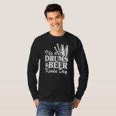 It's A Drums & Beer Kinda Day Percussionist Dad Dr T-shirt (Voorkant volledig)