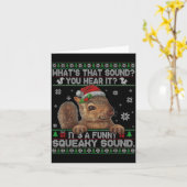 It's A Funny Squeaky Sound Christmas Squirrel Swea Kaart (Gele Bloem)