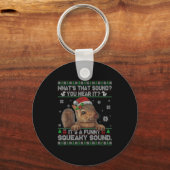 It's A Funny Squeaky Sound Christmas Squirrel Swea Sleutelhanger (Voorkant)