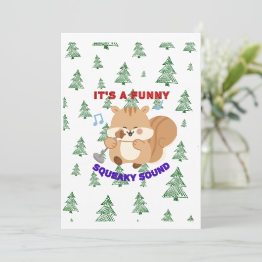 It's A Funny Squeaky Sound Feestdagenkaart (Staand voorkant)