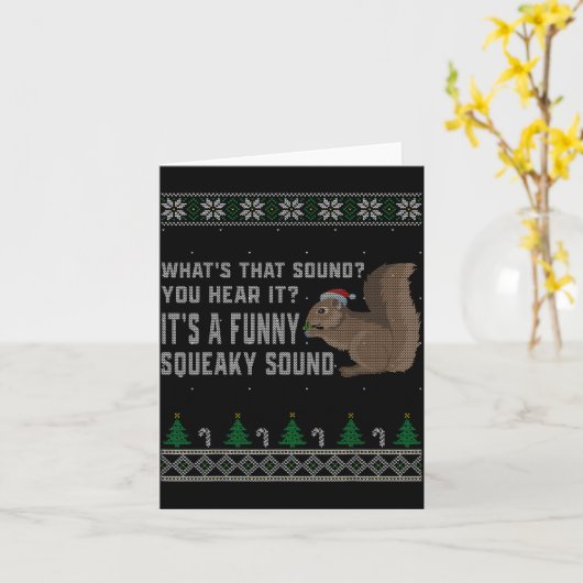 Its A Funny Squeaky Sound Funny Squirrel Christmas Kaart (Gele Bloem)