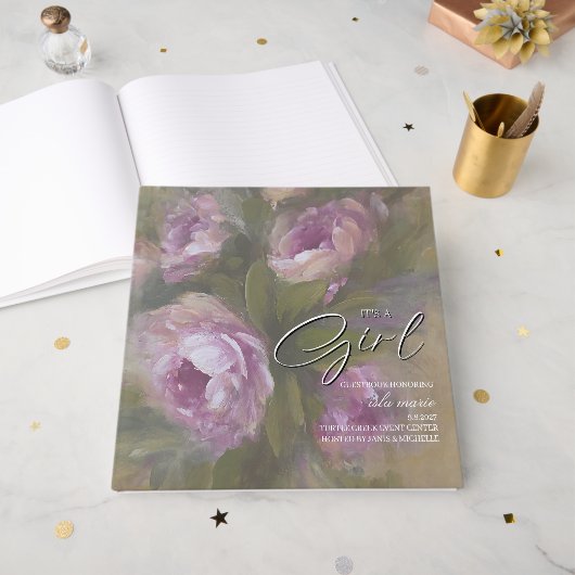 It's A Girl 12 x 12" Gastenboek (Voorkant open)