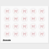 It's a Girl Baby Shower Pink Bow Ronde Sticker (Vel)