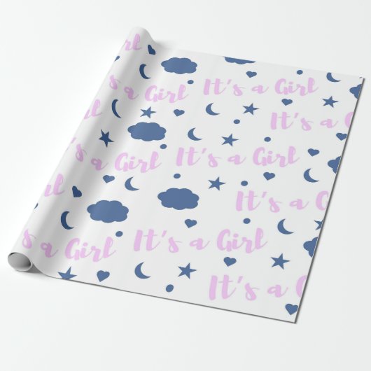It's A Girl! Cadeaupapier (Uitgerold)