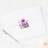 It's A Girl Checked Pink Text met Baby Sticker Bla (Envelop)