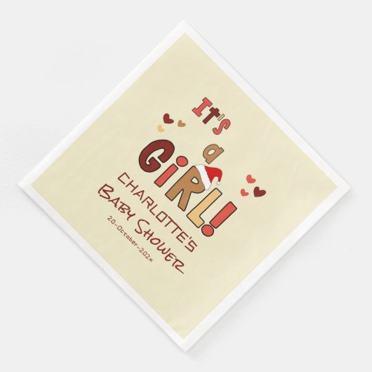 It's a Girl! Christmas Santa Hat Baby Shower Servet (Hoek)