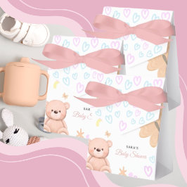 It's a Girl Cute Teddy Bear Baby Shower Cartoon Bedankdoosjes