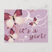It's a Girl: Elegante vlinders aankondiging (Voorkant)