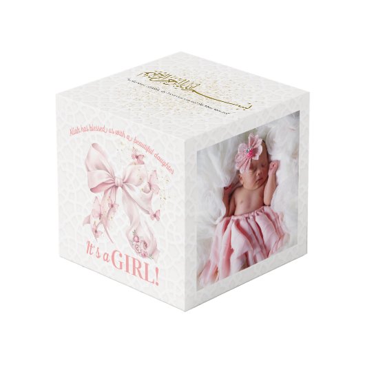 It's a Girl Gift Photo Kubus (Voorkant hoekig)