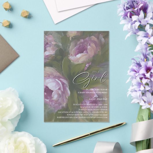 It's A Girl - Invitation Acryl Uitnodigingen (Insitu (Huwelijk))