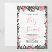 It's a Girl Kerst Baby Shower Uitnodiging (Voorkant / Achterkant)