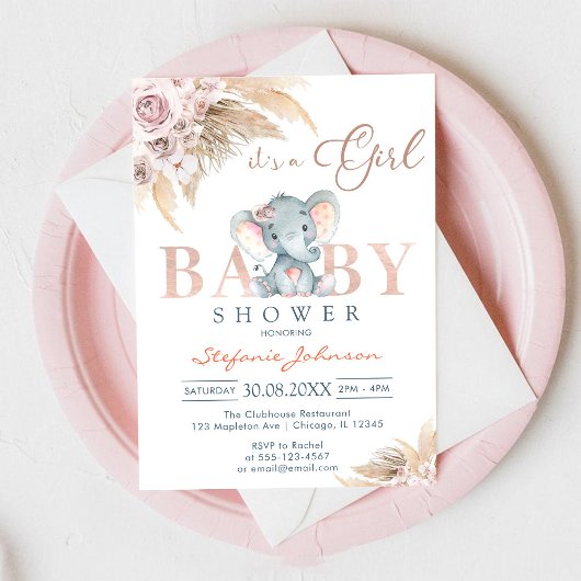 It's A Girl Little Peanut Baby Shower Invitation Kaart