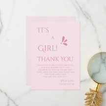 It's A Girl! Minimalism Pastel Pink Baby Shower