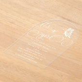 It's A Girl Modern Minimal Butterfly Baby Shower Acryl Uitnodigingen (Laagn)
