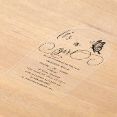 It's A Girl Modern Minimal Butterfly Baby Shower Acryl Uitnodigingen (Laagn)