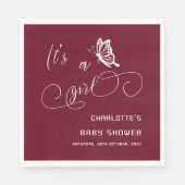 It's A Girl Modern Minimal Butterfly Baby Shower Servet (Voorkant)