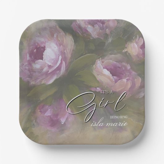 It's A Girl Papieren Bordje (Voorkant)