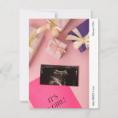 It's a Girl Photo Baby Announcement Card (Voorkant)