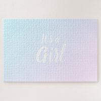 It's a Girl pink blue gradient gender reveal 
