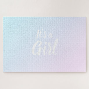 It's a Girl pink blue gradient gender reveal Legpuzzel