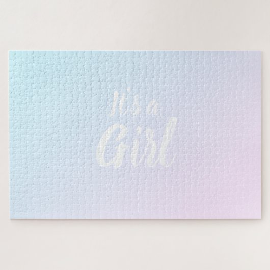 It's a Girl pink blue gradient gender reveal Legpuzzel (Horizontaal)