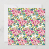 It's a Girl Pink Blue Yellow Floral Baby Shower Kaart (Achterkant)