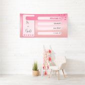 It's A Girl! Pink Gradient Cute Baby Shower Spandoek (Insitu)
