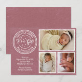 It's a Girl! Postage Stamps Aankondiging (Voorkant / Achterkant)