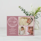 It's a Girl! Postage Stamps Aankondiging (Staand voorkant)
