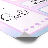 It's A Girl! Purple Gradient Cute Baby Shower Poster (Hoek)