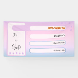 It's A Girl! Purple Gradient Cute Baby Shower Spandoek