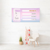 It's A Girl! Purple Gradient Cute Baby Shower Spandoek (Insitu)