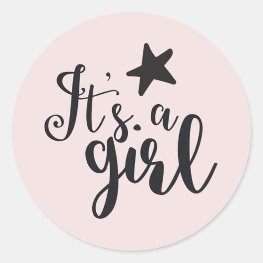 It's a girl ronde sticker (Voorkant)