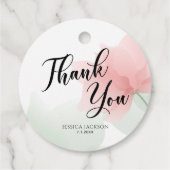 It's a Girl Soft Blush Pink Flowers Thank You Bedankjes Labels (Achterkant)