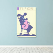 <It's a Girl>van Steve Collier Canvas Afdruk (Insitu (Houten vloer))