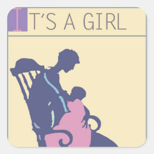 <It's a Girl>van Steve Collier Vierkante Sticker