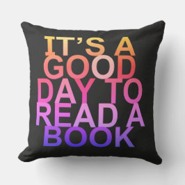 it's a good day to read a book kussen