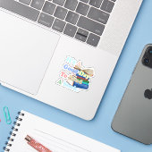 It's a Good Day To Read Funny Book Reading Bookwor Sticker (Laptop met iPhone)