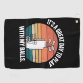 It's A Great Day To Play With My Balls Funny Golf Golfhanddoek (Horizontaal)
