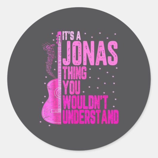 It's A Jonas Thing You Wouldn't Understand Jonas F Ronde Sticker (Voorkant)