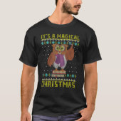 It's A Magical Christmas Wizard Nerd Book Owl T-shirt (Voorkant)