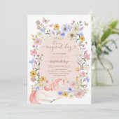 It's A Magical Day Wildflower Birthday Invitation Kaart (Staand voorkant)