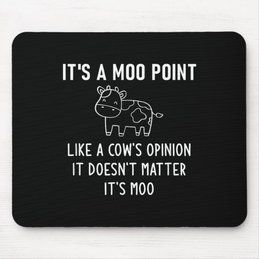 It's A Moo Int, Like A Cow's Onion, Funny, Jokes  Muismat (Voorkant)