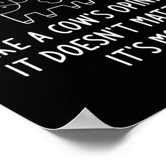 It's A Moo Int, Like A Cow's Onion, Funny, Jokes  Poster (Hoek)