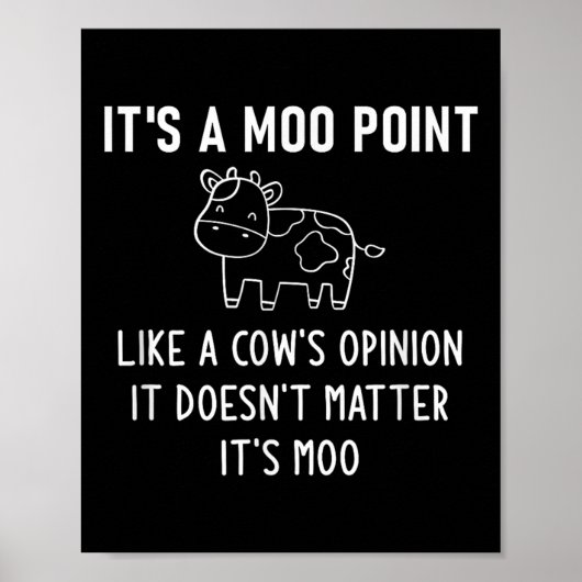 It's A Moo Int, Like A Cow's Onion, Funny, Jokes  Poster (Voorkant)